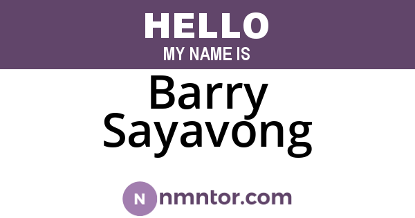 Barry Sayavong