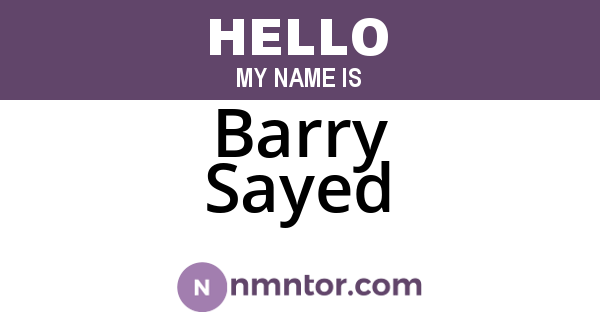 Barry Sayed