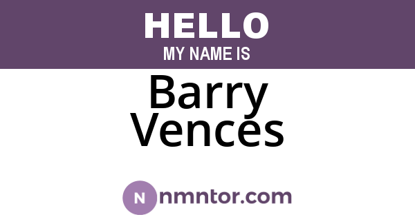 Barry Vences