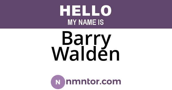 Barry Walden