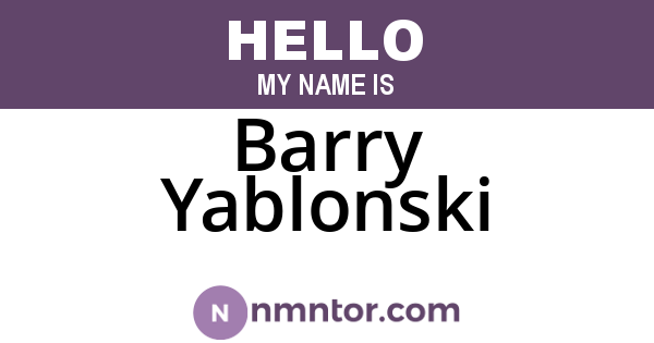 Barry Yablonski