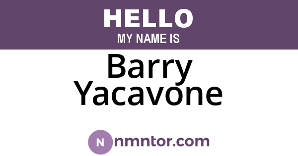 Barry Yacavone