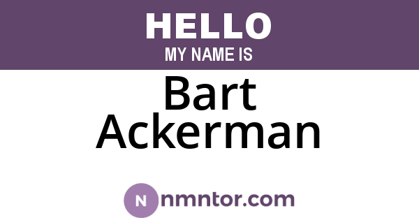 Bart Ackerman