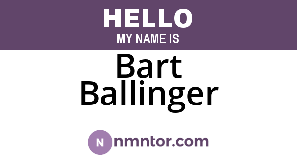 Bart Ballinger