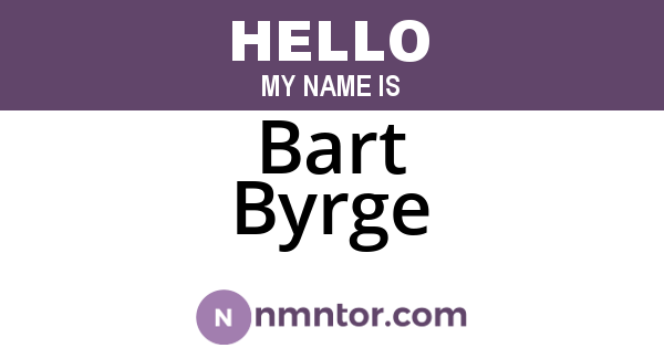Bart Byrge