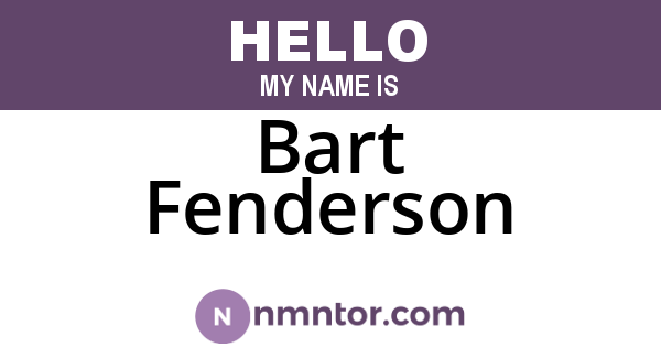 Bart Fenderson