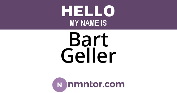 Bart Geller