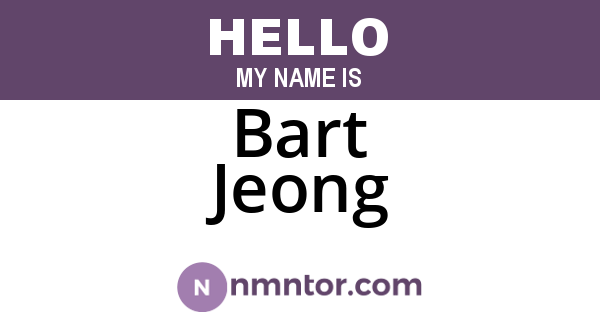 Bart Jeong