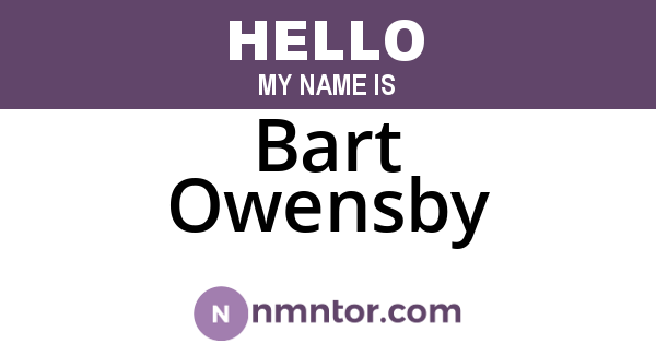 Bart Owensby