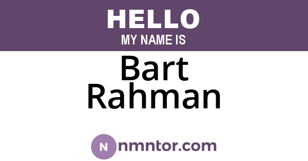 Bart Rahman