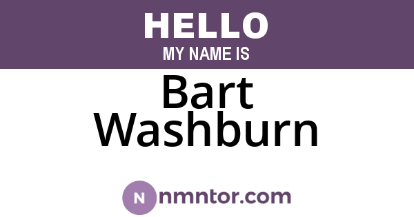 Bart Washburn
