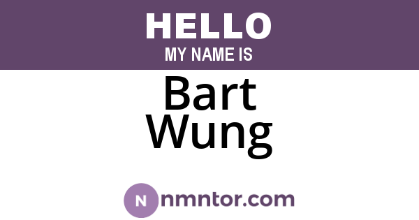 Bart Wung