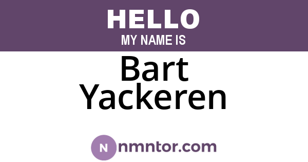 Bart Yackeren