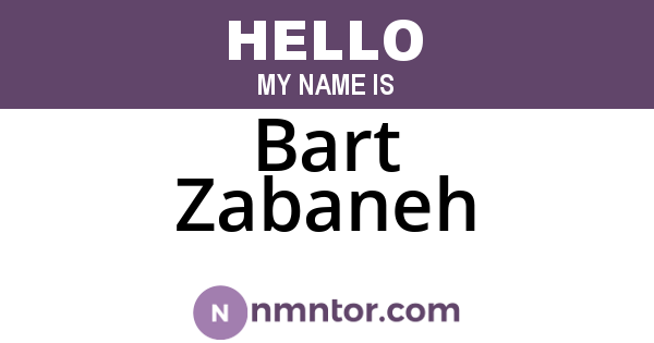 Bart Zabaneh