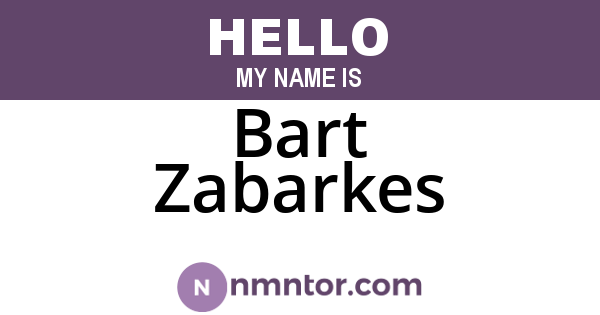 Bart Zabarkes