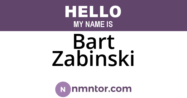 Bart Zabinski