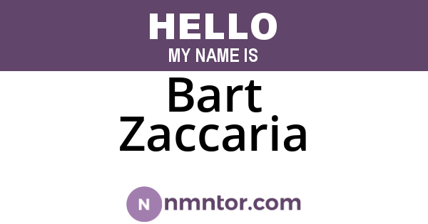 Bart Zaccaria