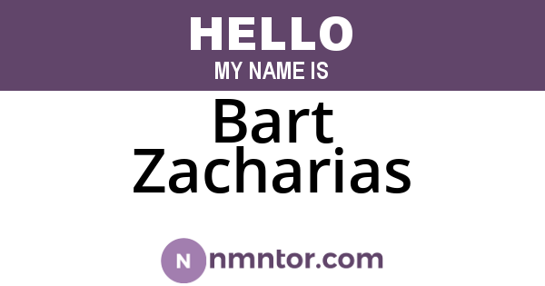 Bart Zacharias