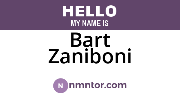 Bart Zaniboni