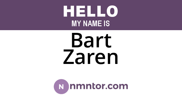 Bart Zaren