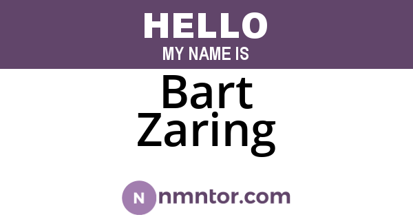Bart Zaring