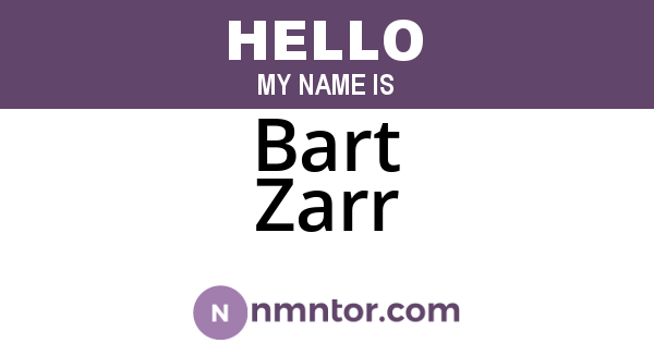 Bart Zarr