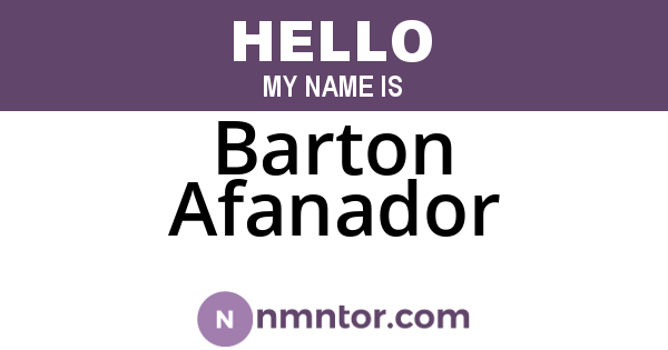 Barton Afanador