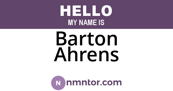 Barton Ahrens