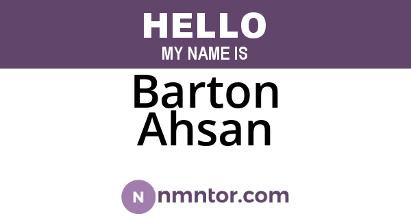 Barton Ahsan