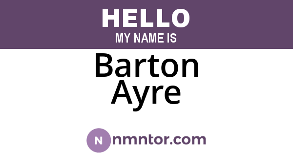Barton Ayre
