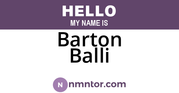 Barton Balli