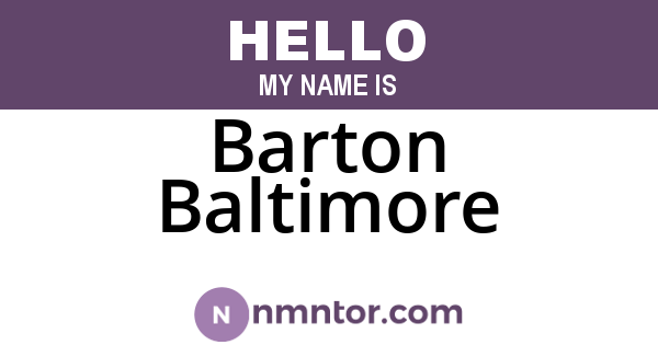 Barton Baltimore