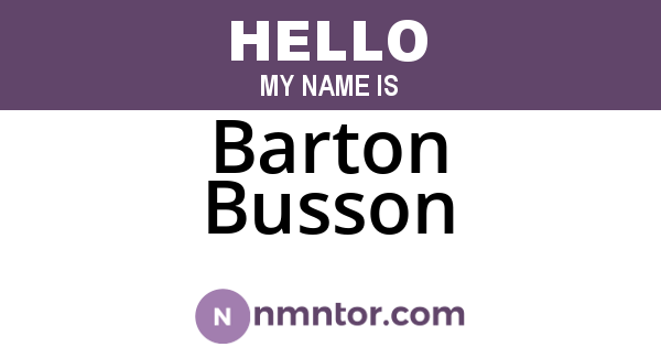 Barton Busson