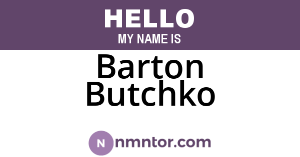 Barton Butchko