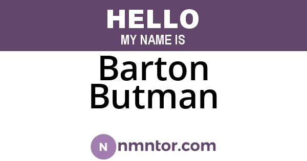 Barton Butman