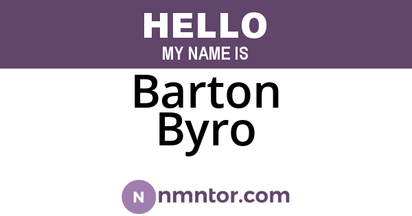 Barton Byro