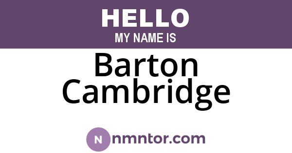 Barton Cambridge