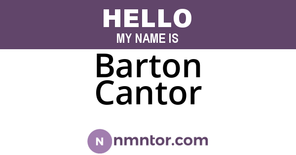 Barton Cantor