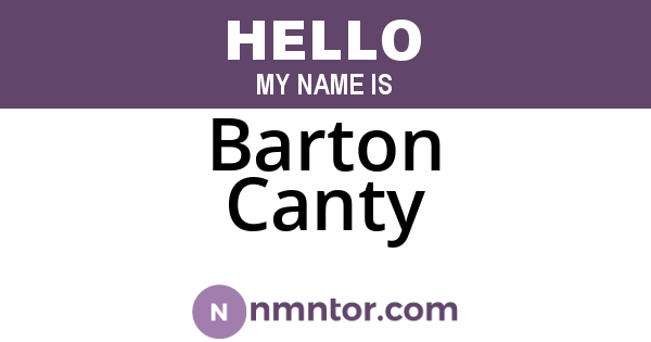 Barton Canty