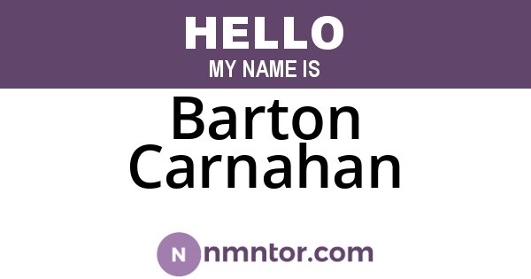Barton Carnahan