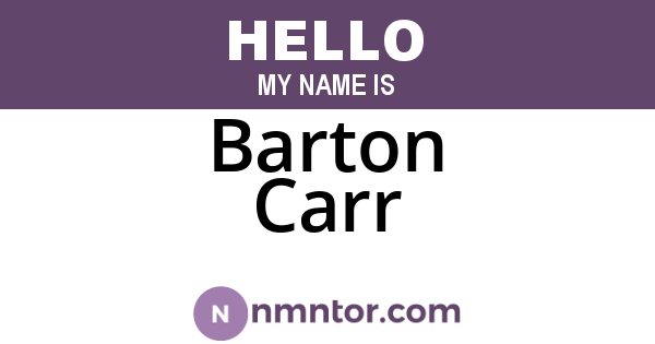 Barton Carr