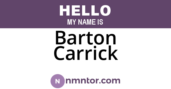 Barton Carrick