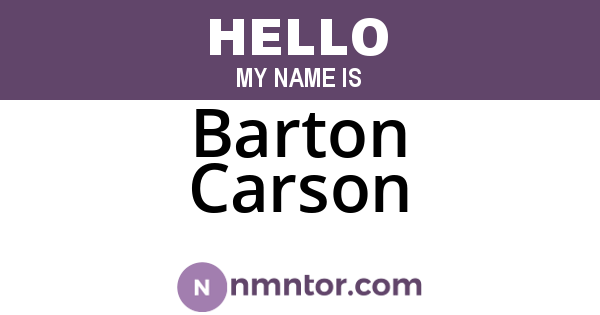 Barton Carson