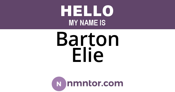 Barton Elie