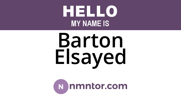 Barton Elsayed