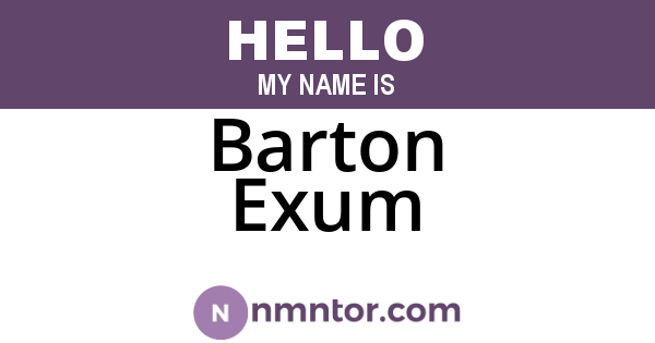 Barton Exum