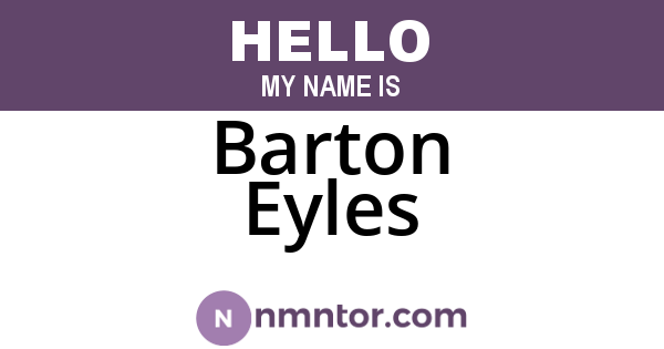 Barton Eyles