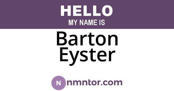 Barton Eyster