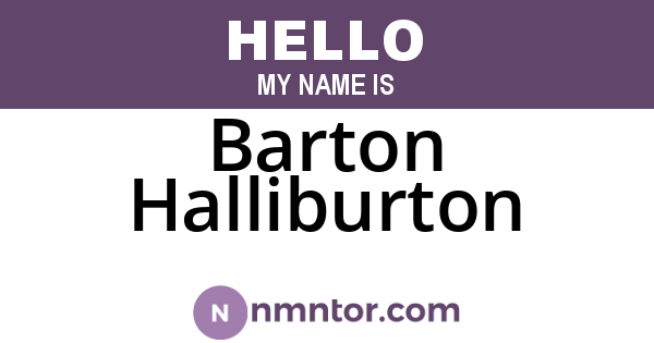 Barton Halliburton