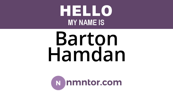 Barton Hamdan